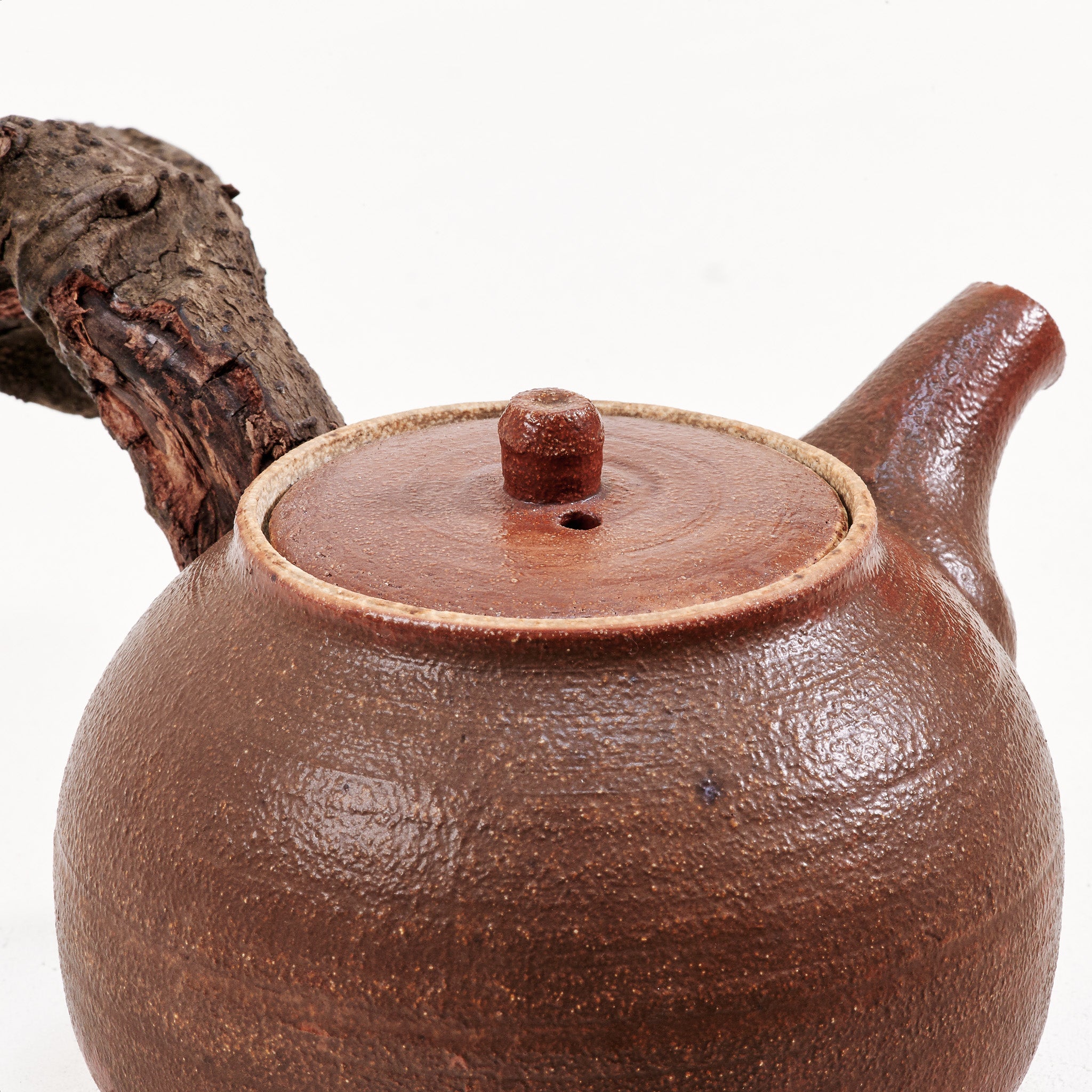 Wooden side handle teapot