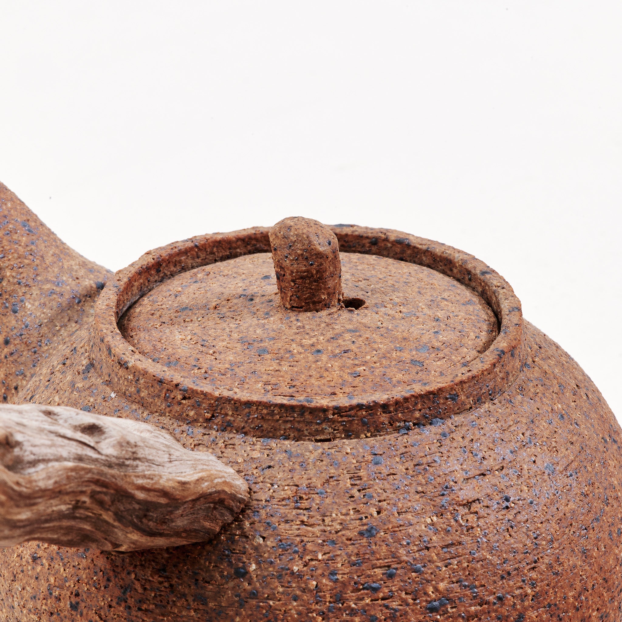 Wooden side handle teapot