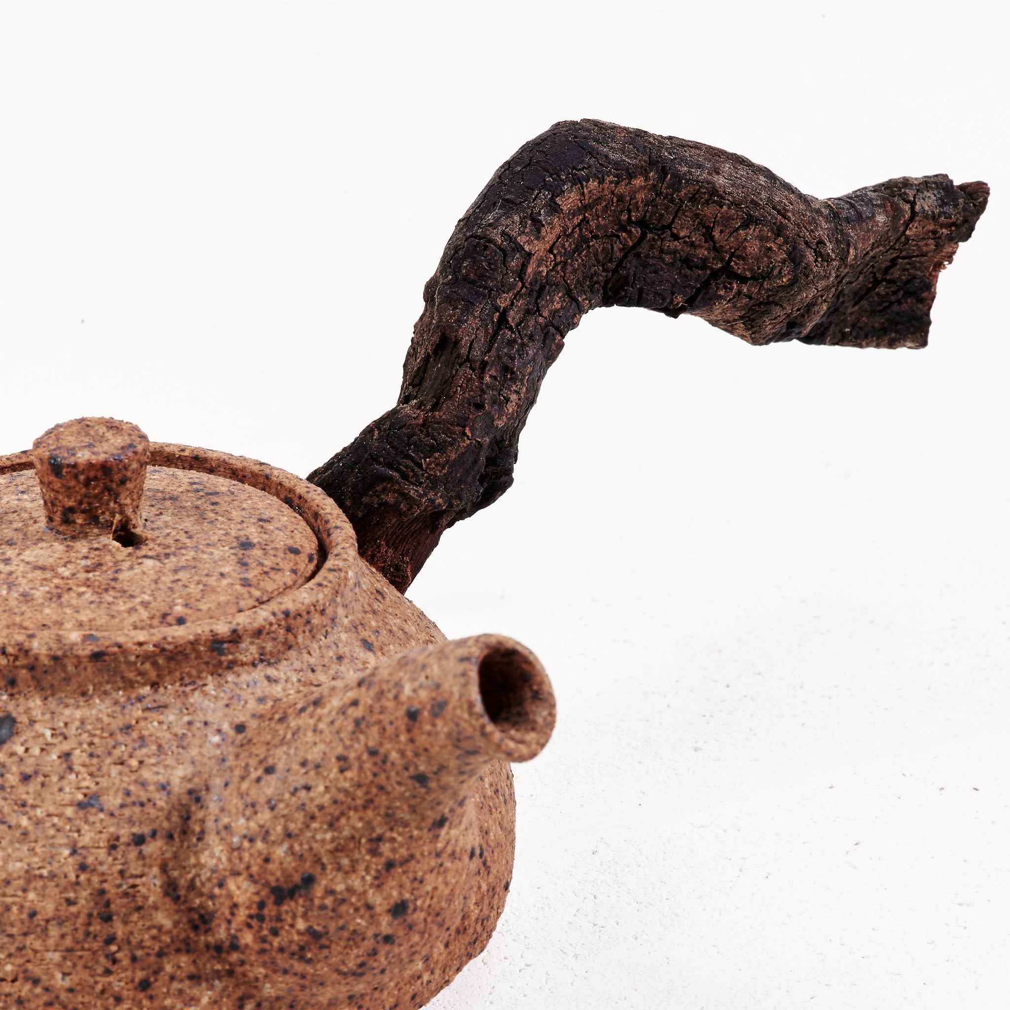 Wooden side handle teapot