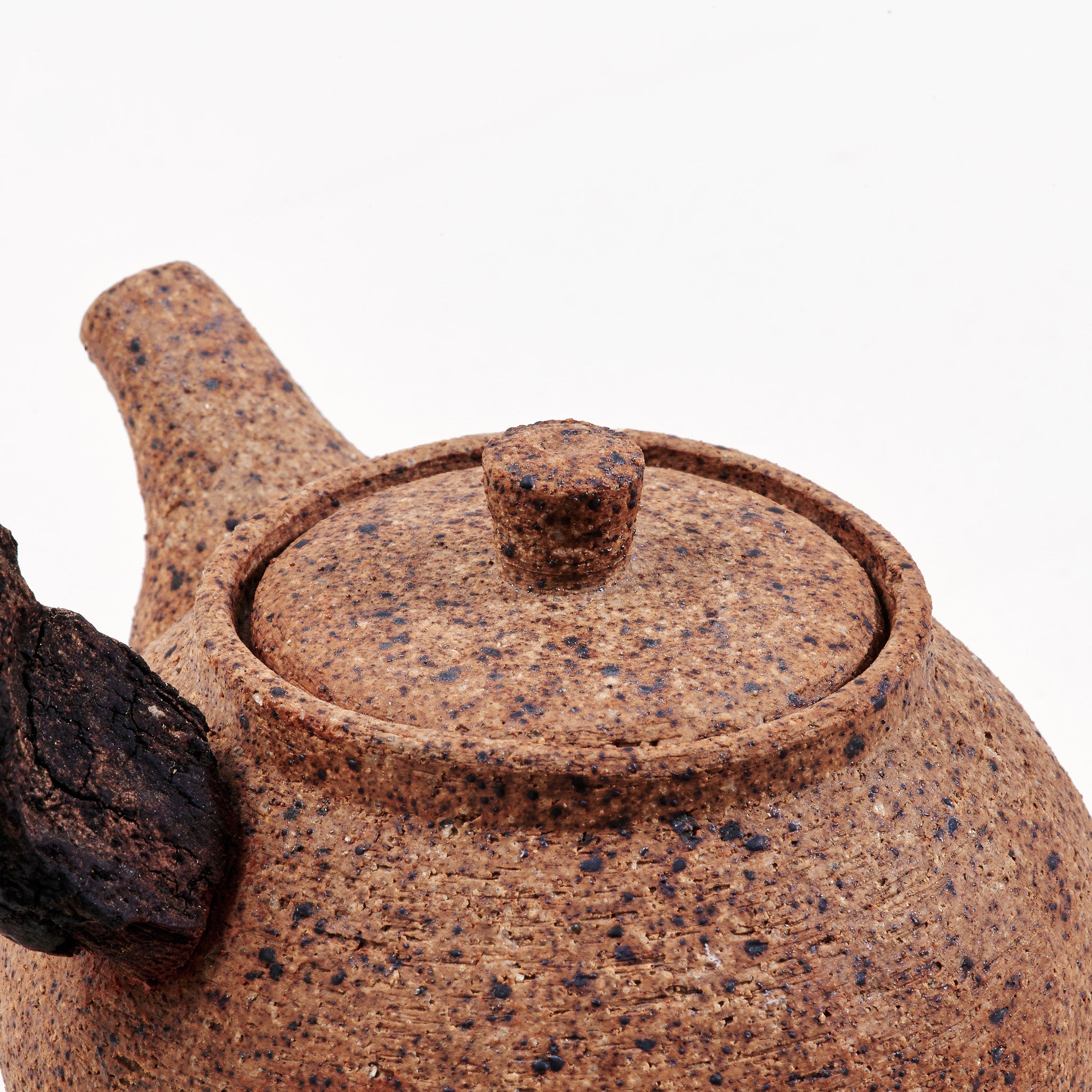 Wooden side handle teapot