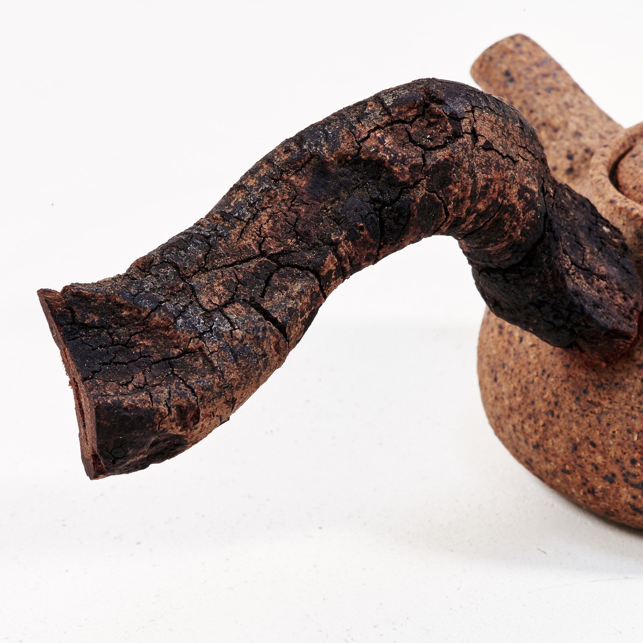 Wooden side handle teapot