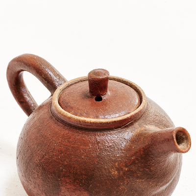 Tobacco Gungfu style teapot and three cups