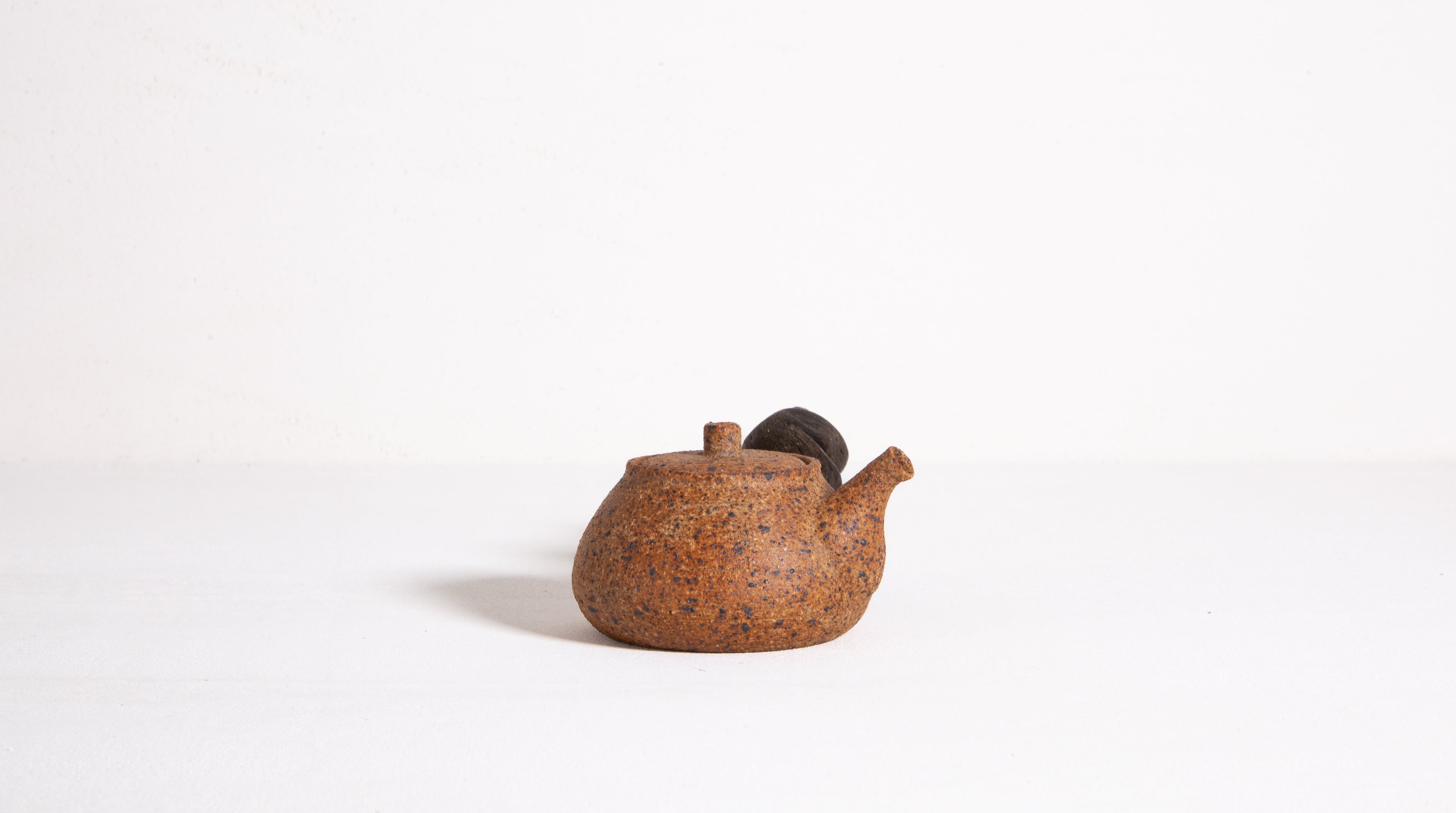 Wooden side handle teapot