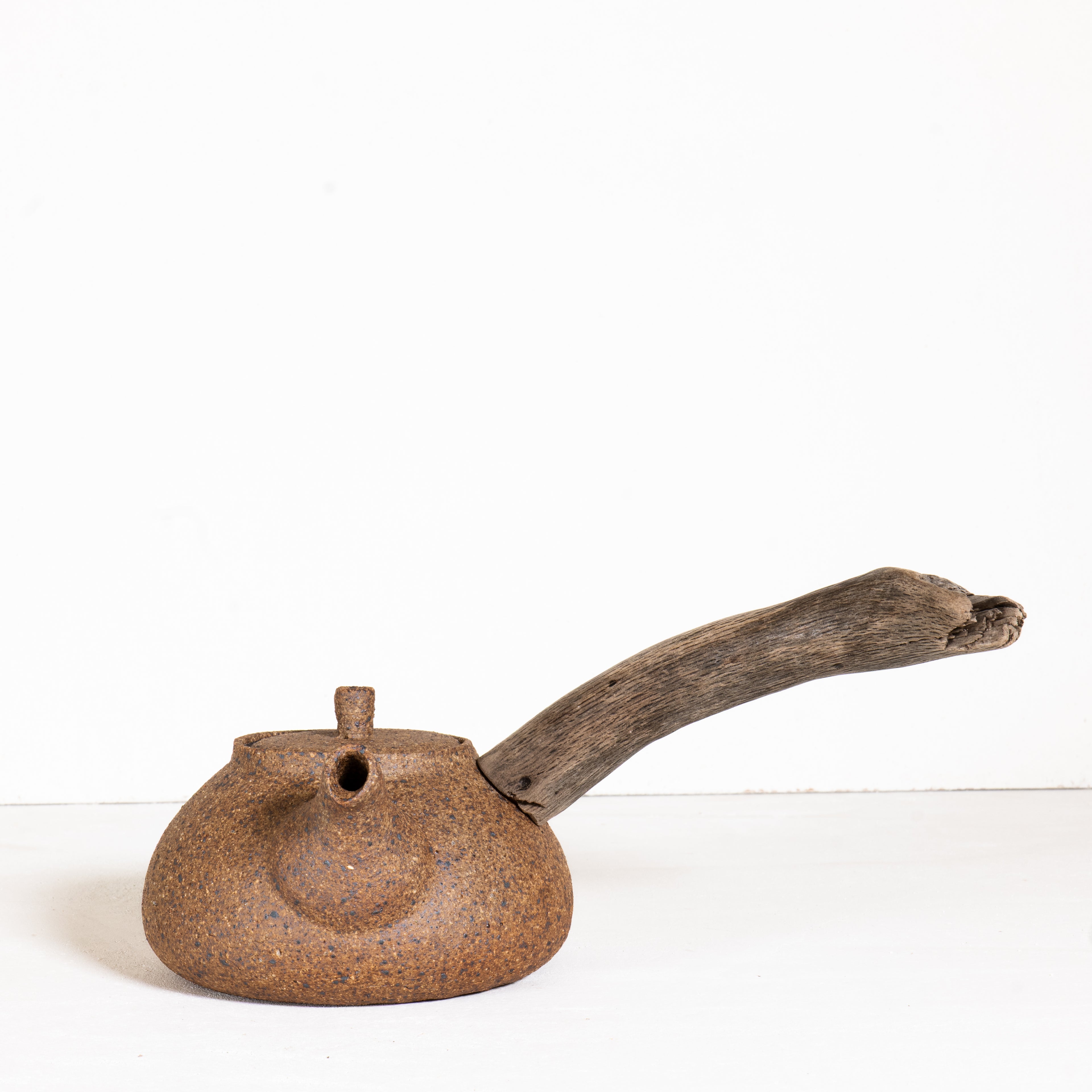 Wooden side handle teapot