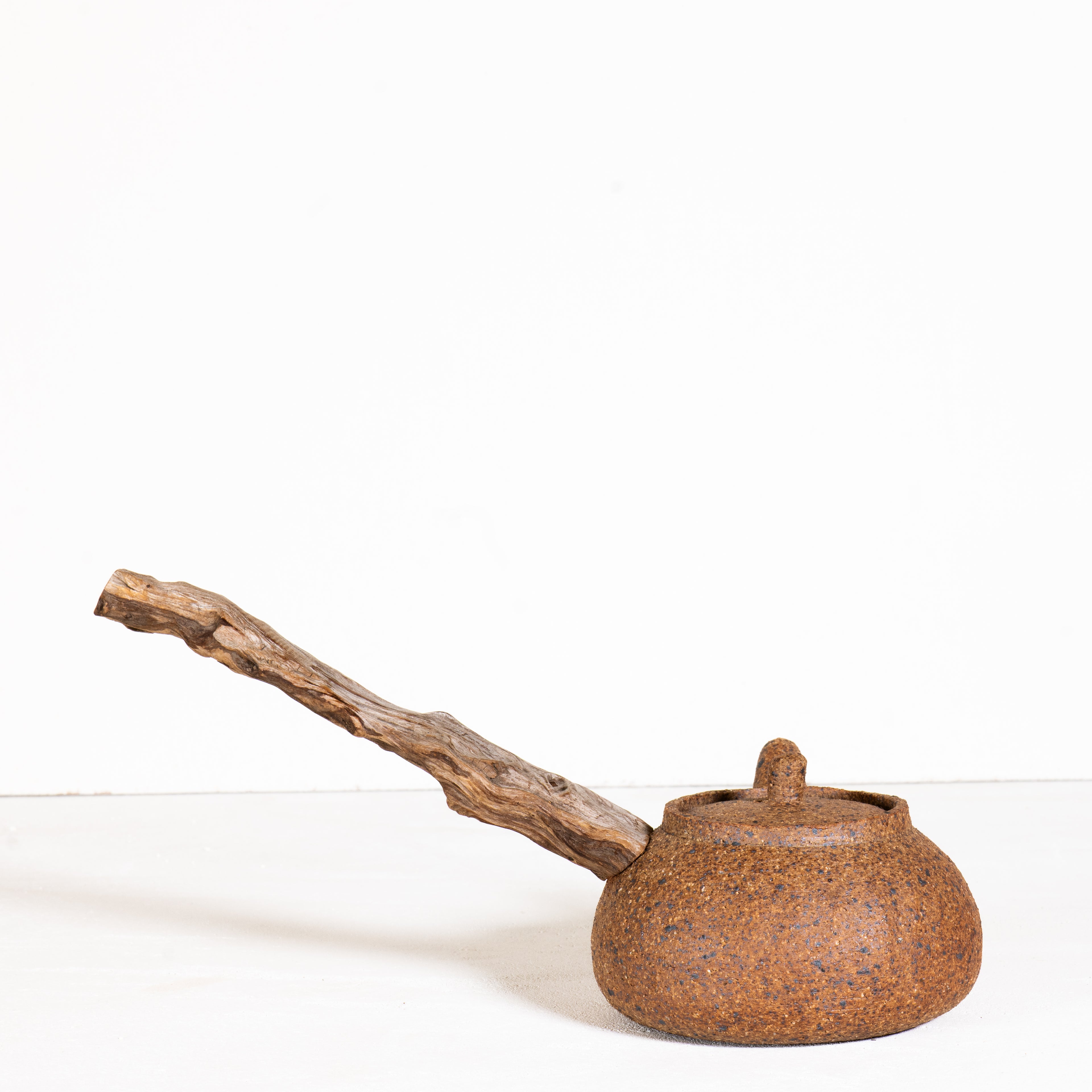 Wooden side handle teapot