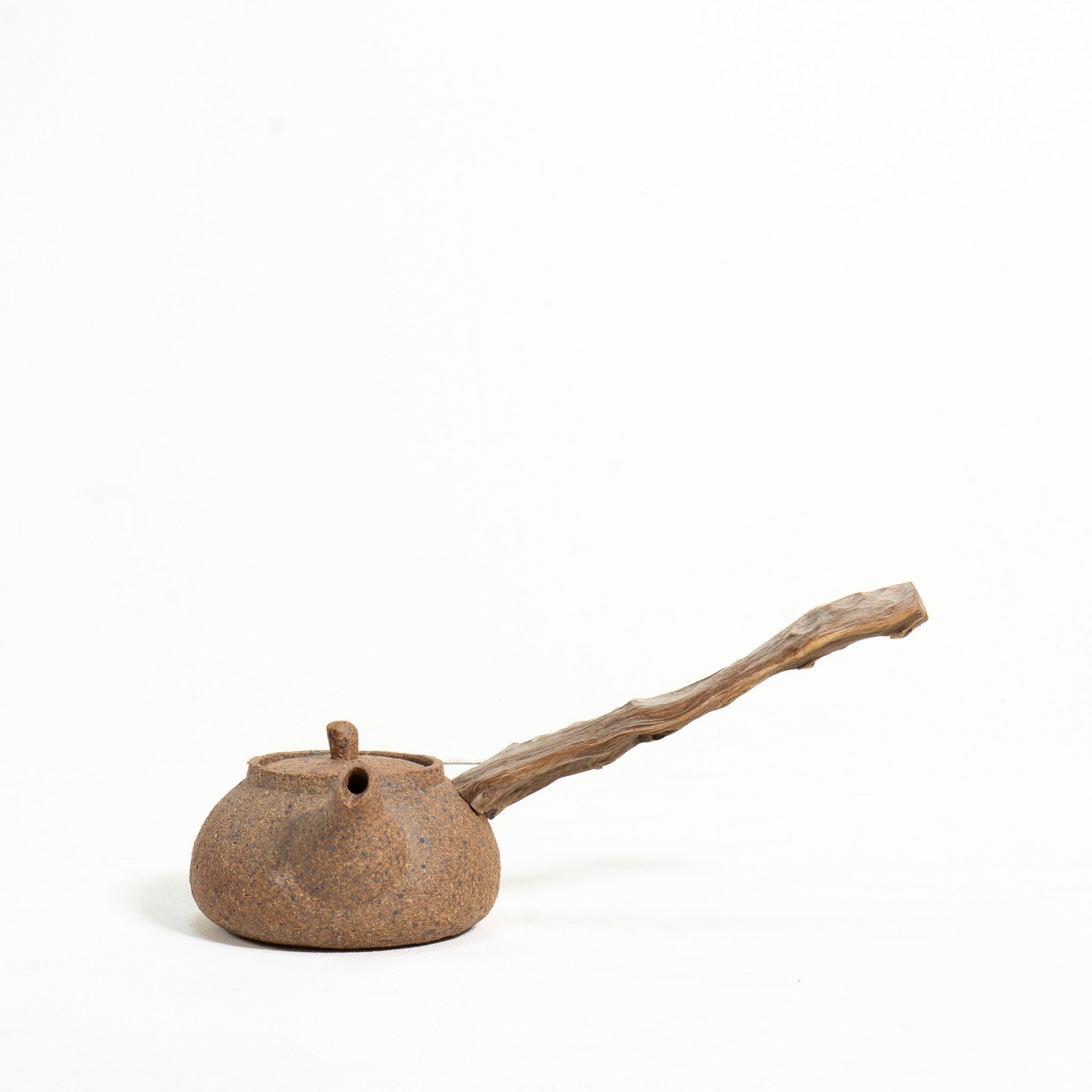 Wooden side handle teapot