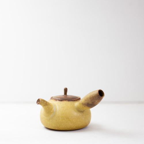 Golden Petal Ceramic side-handle teapot (600ml)