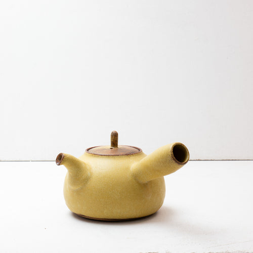 Golden Petal Ceramic side-handle teapot (600ml)