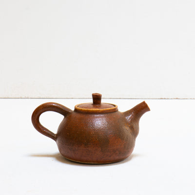 Tobacco Gungfu style teapot and three cups