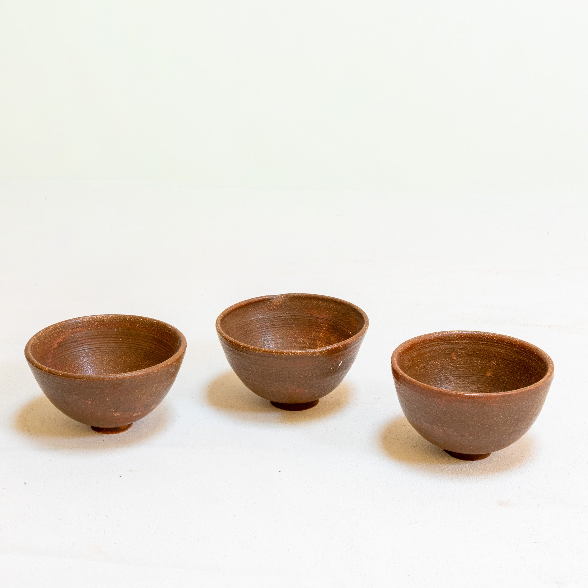 Tea bowls in Tobacco finish