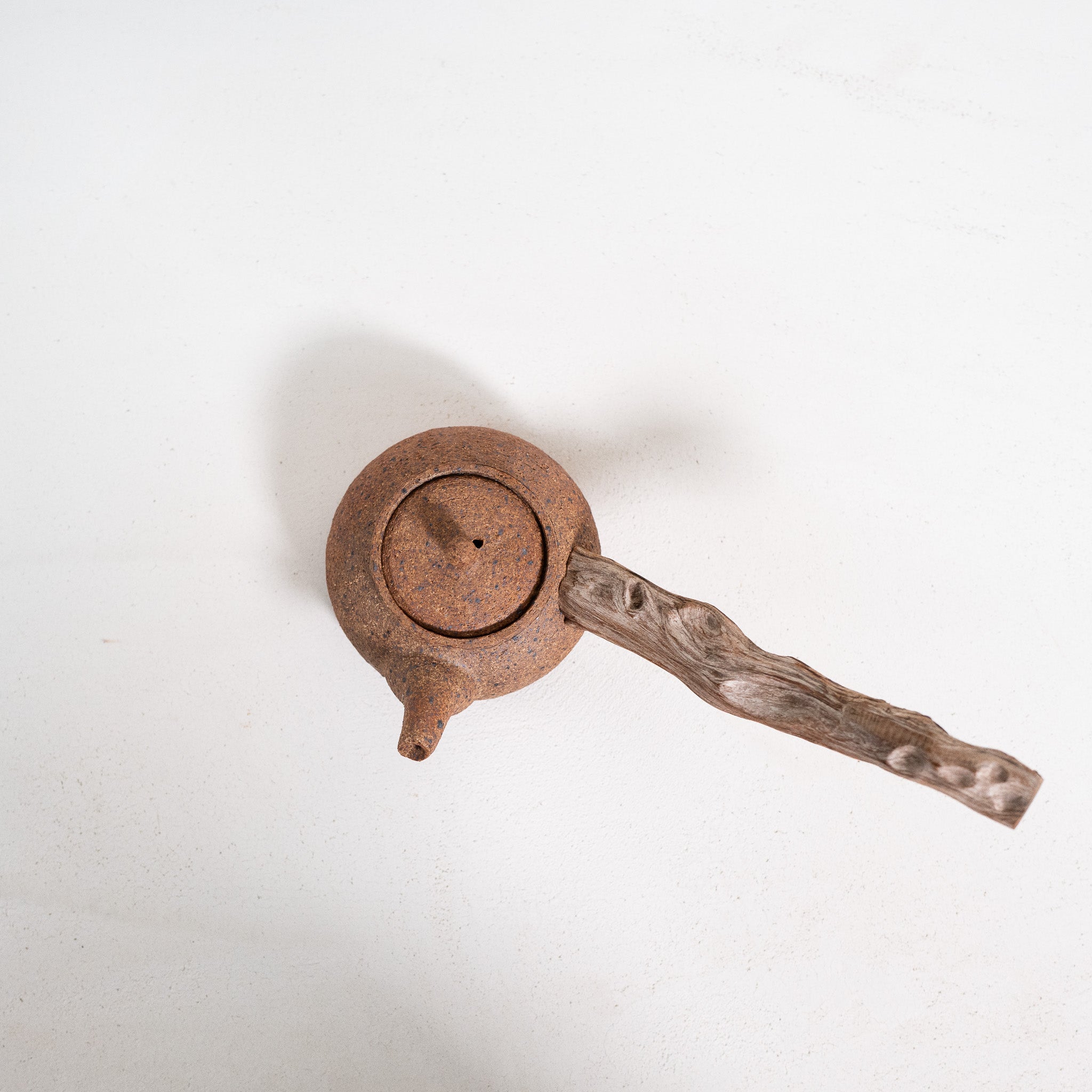 Wooden side handle teapot