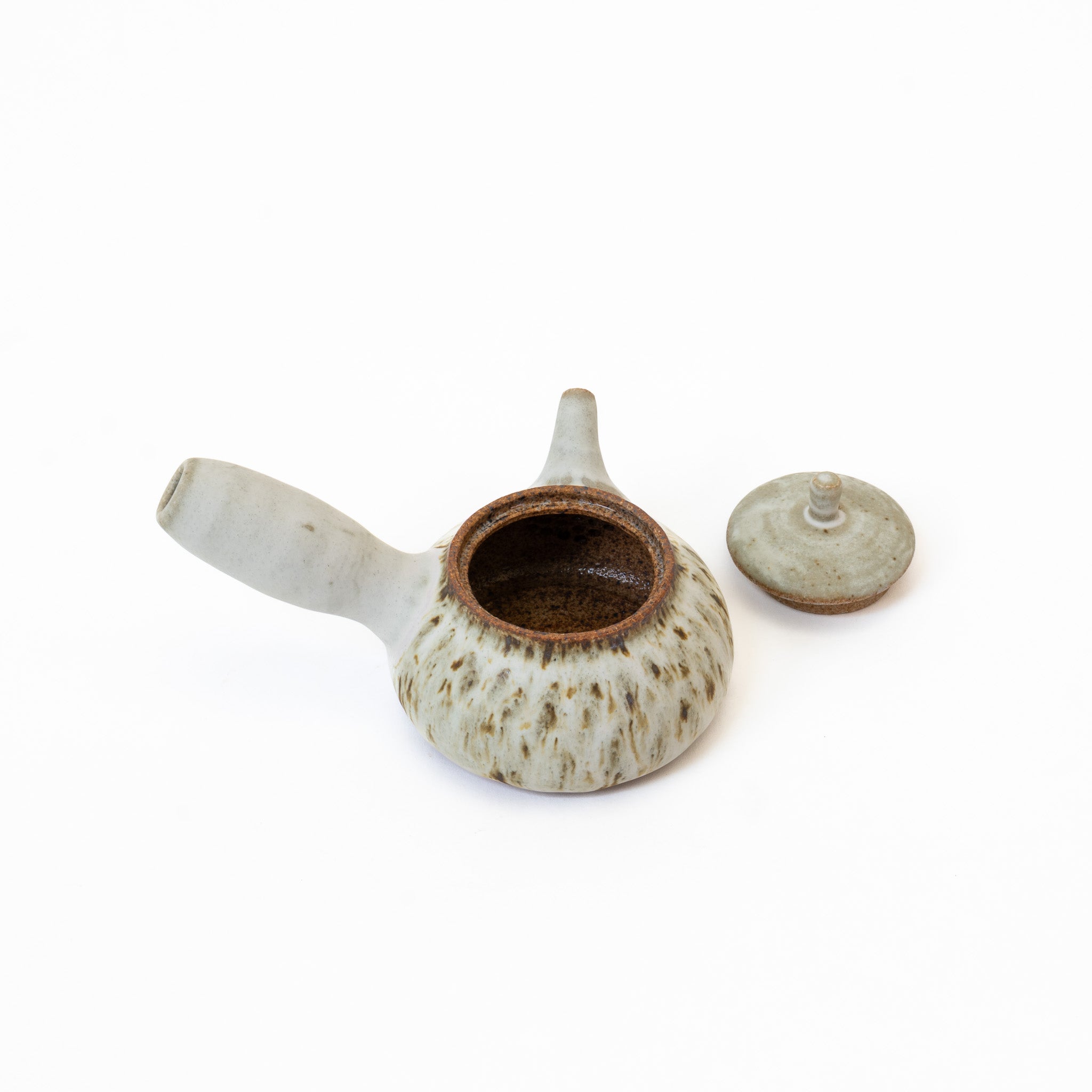 Matte white and quail egg ceramic side-handle teapot (225ml)