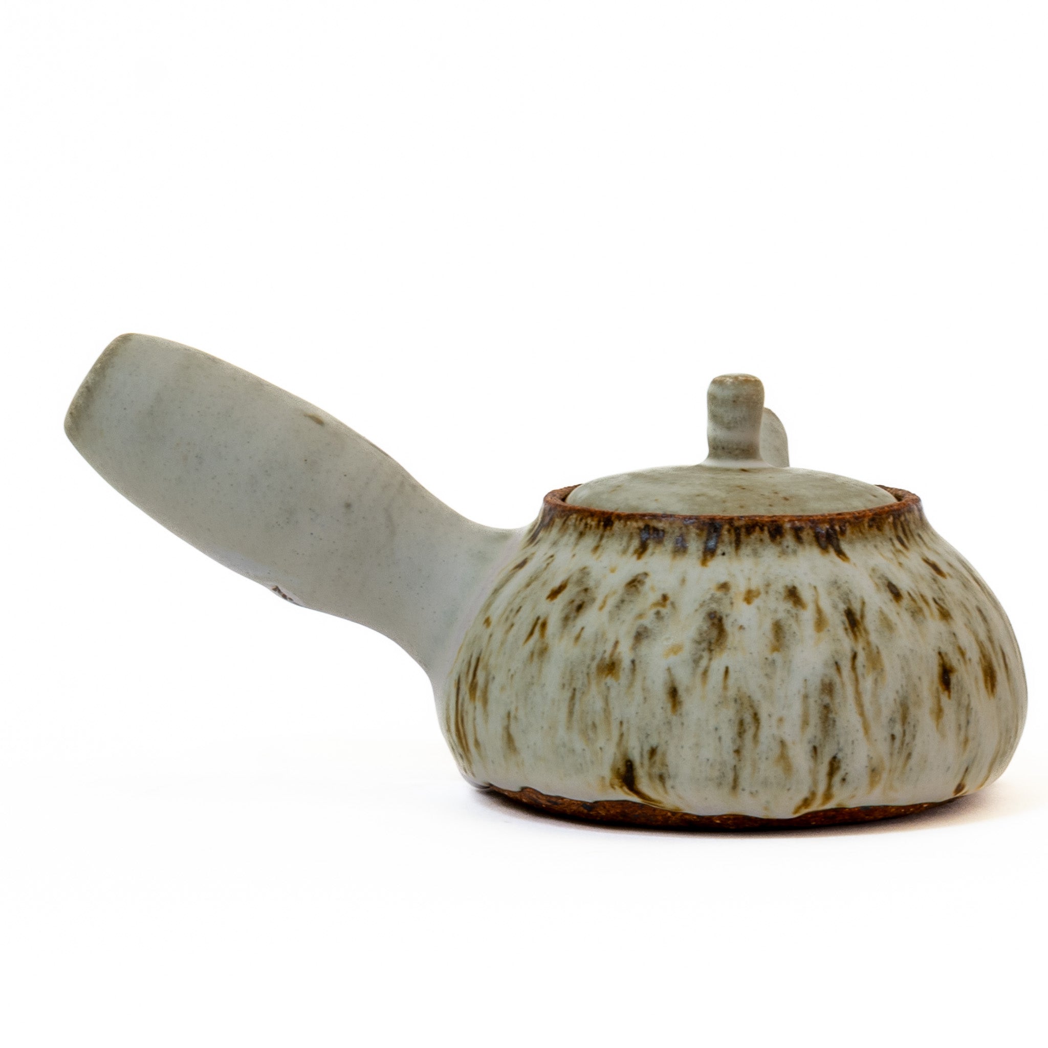 Matte white and quail egg ceramic side-handle teapot (225ml)