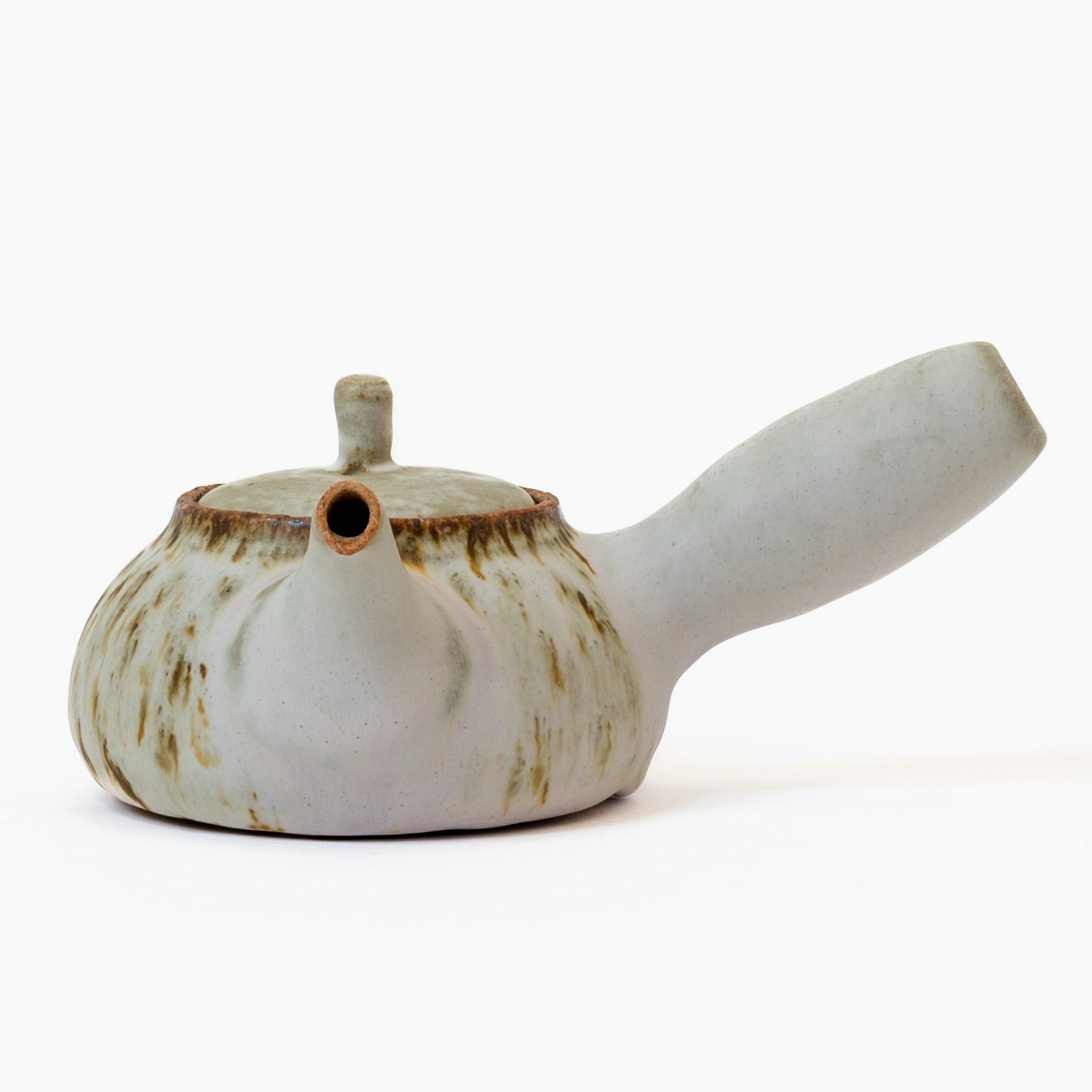 Matte white and quail egg ceramic side-handle teapot (225ml)