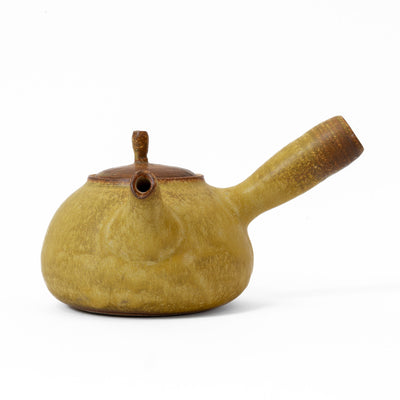 Golden Petal Ceramic side-handle teapot (600ml)
