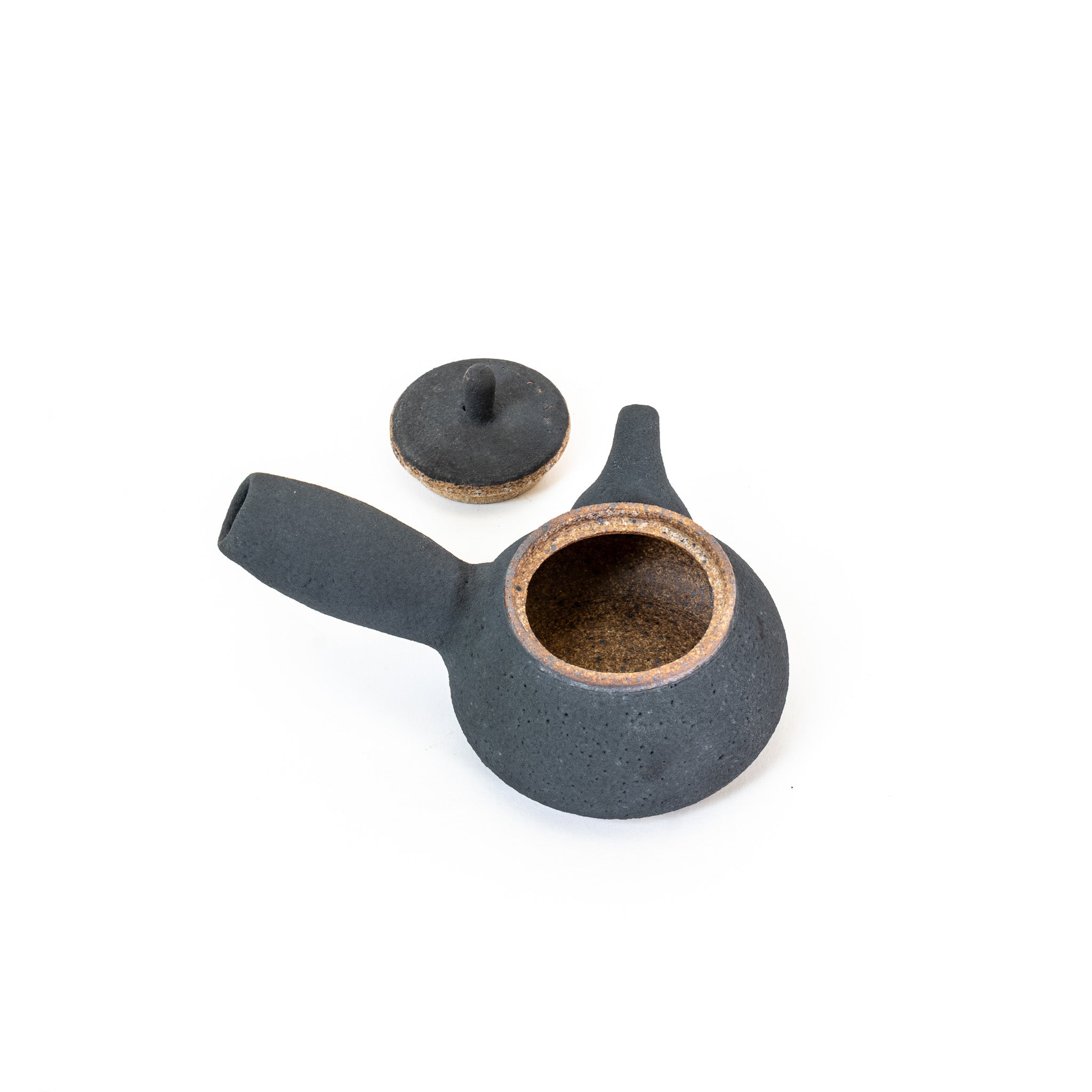 New moon ceramic side-handle teapot (~200ml)