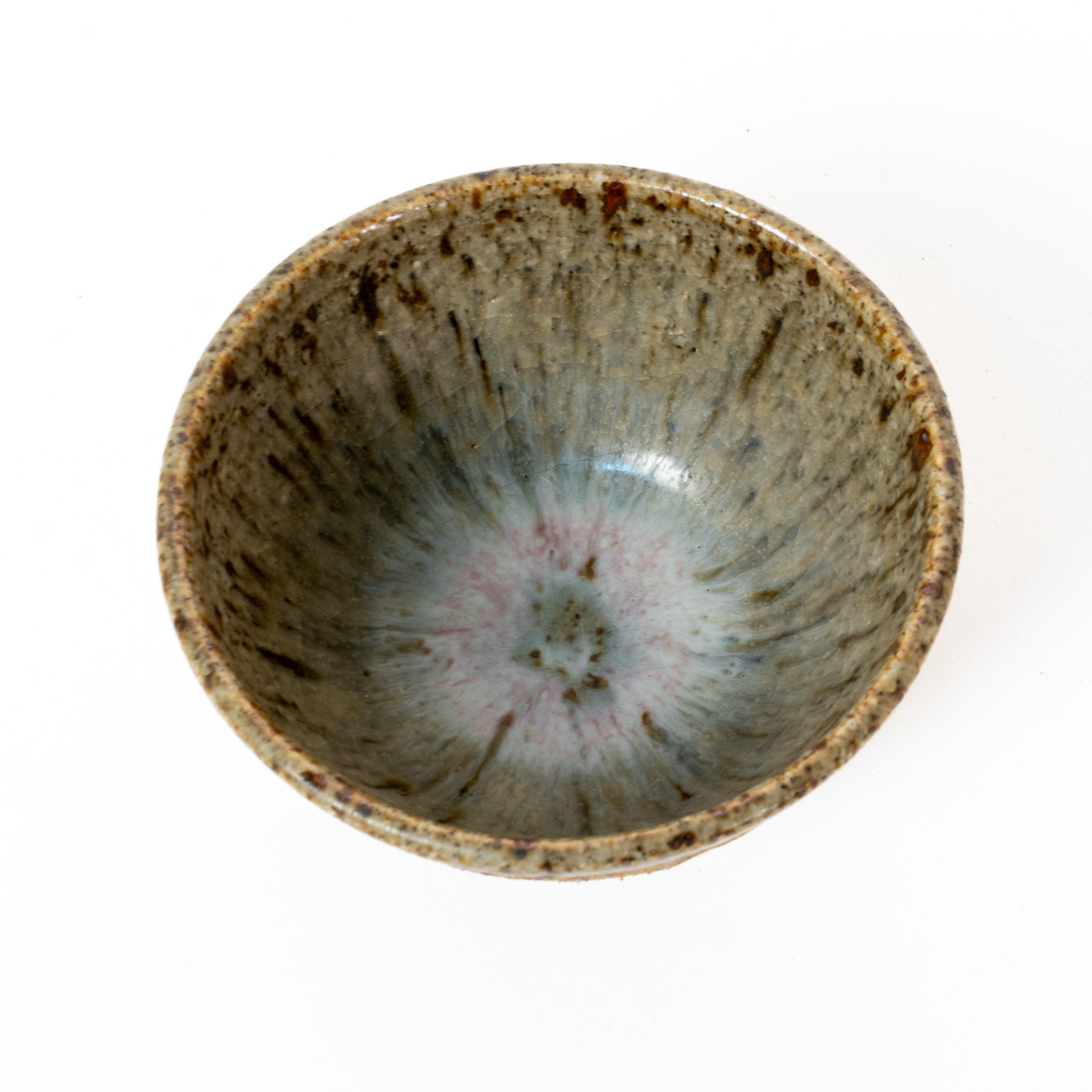 Unique set of 6 speckled exterior, quail egg interior
