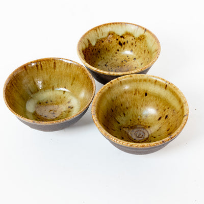 Unique set of 3 black exterior, golden olive interior