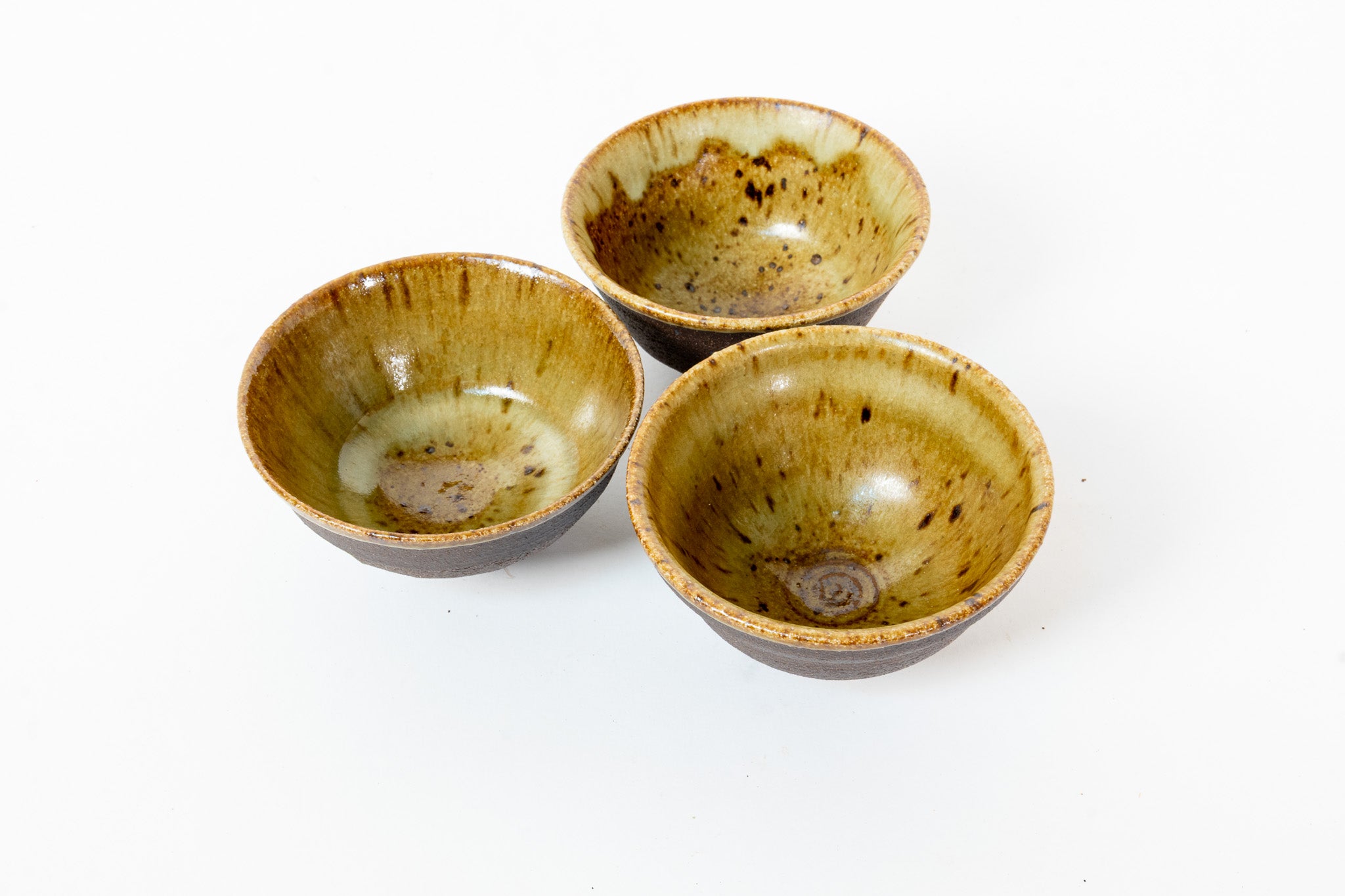 Unique set of 3 black exterior, golden olive interior