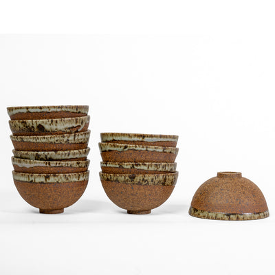 Unique set of 11 speckled exterior, quail egg interior