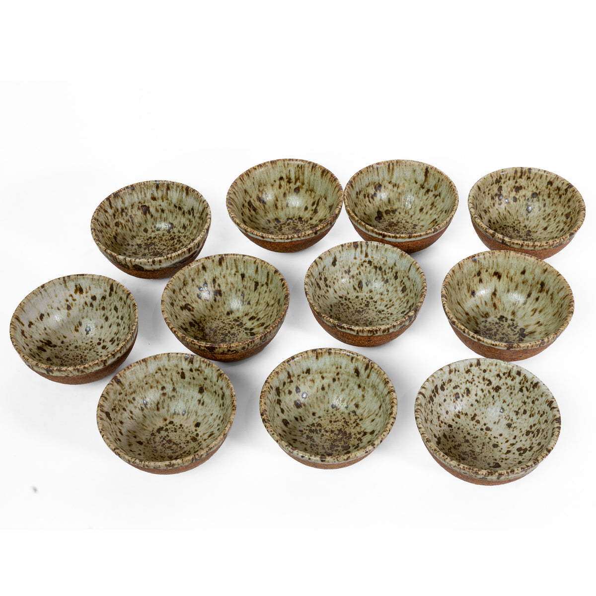 Unique set of 11 speckled exterior, quail egg interior