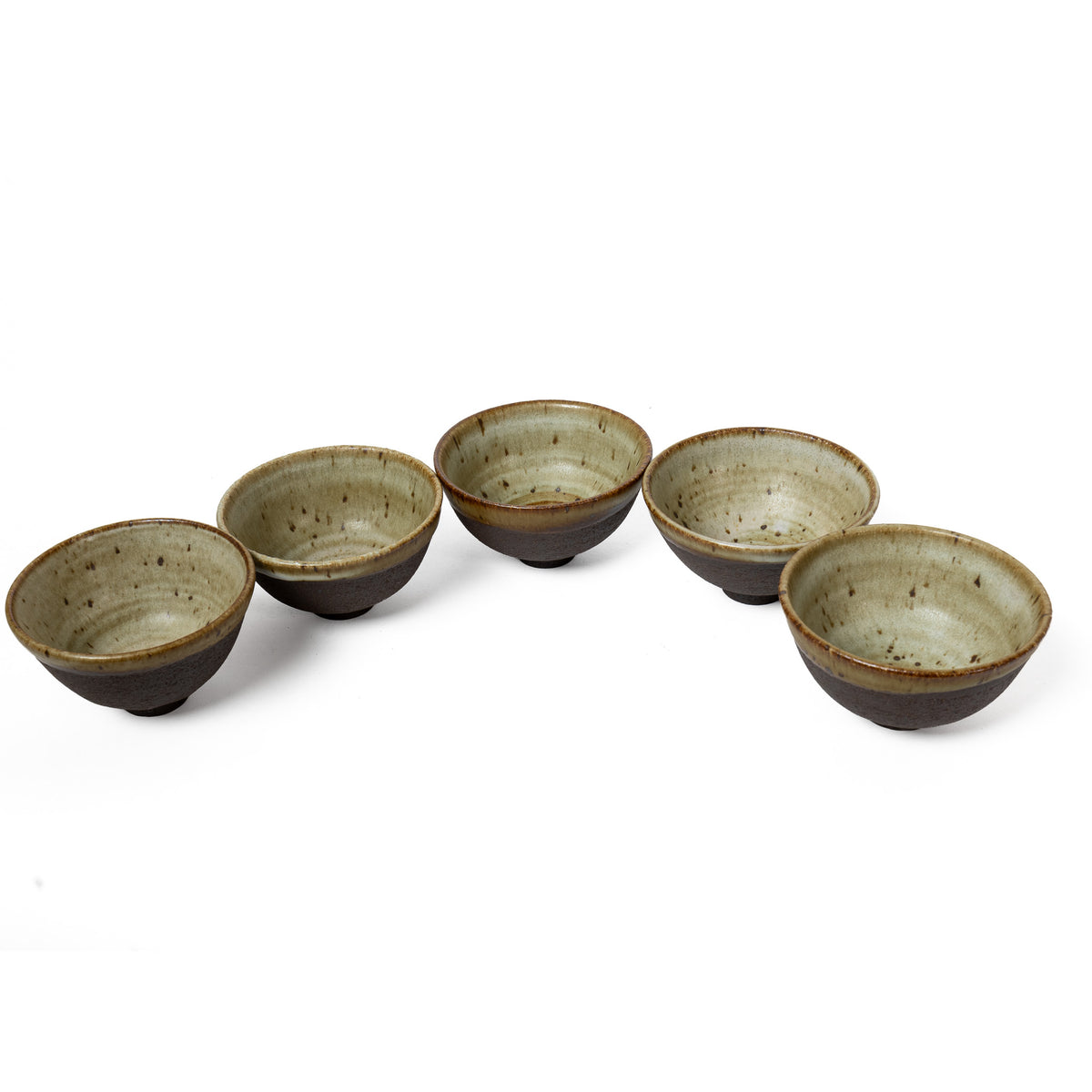 Unique set of 5 creek stone bowls