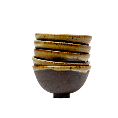 Unique set of 5 creek stone bowls