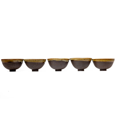 Unique set of 5 creek stone bowls