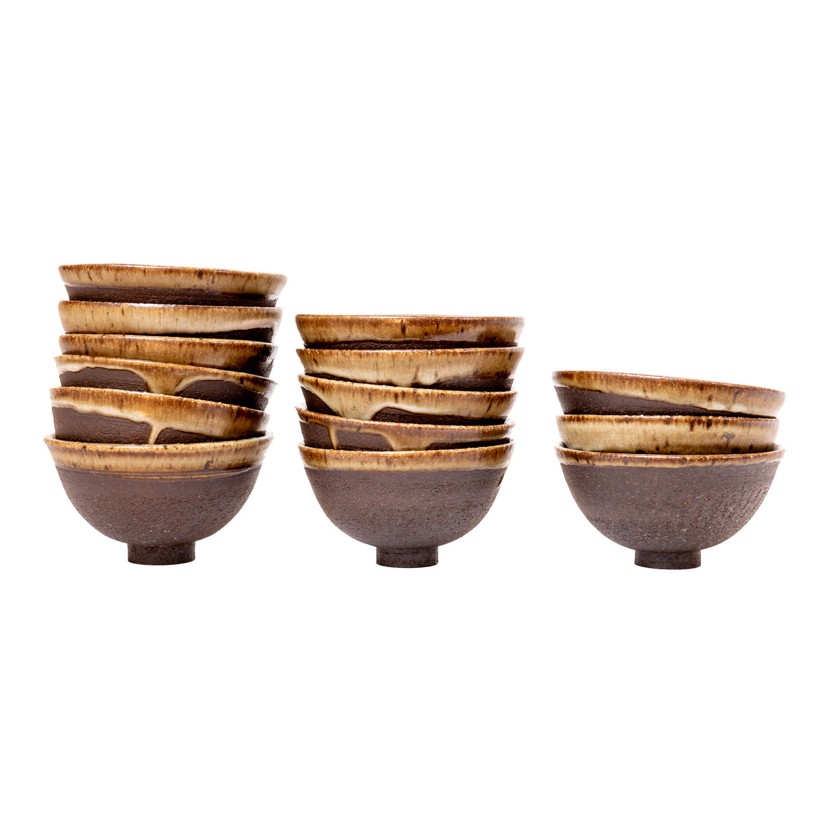Set of 14 unique creek stone bowls