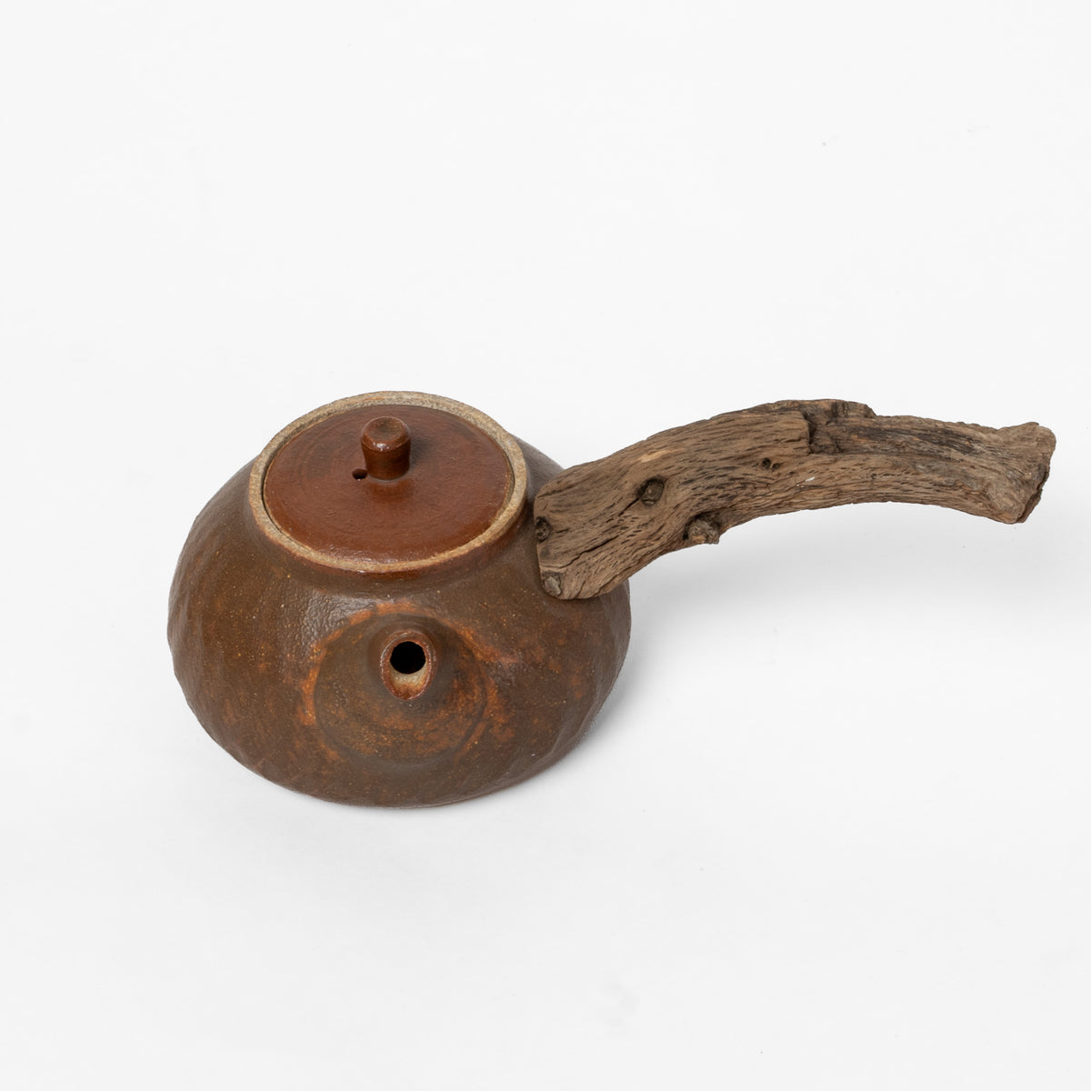 Wooden side handle teapot