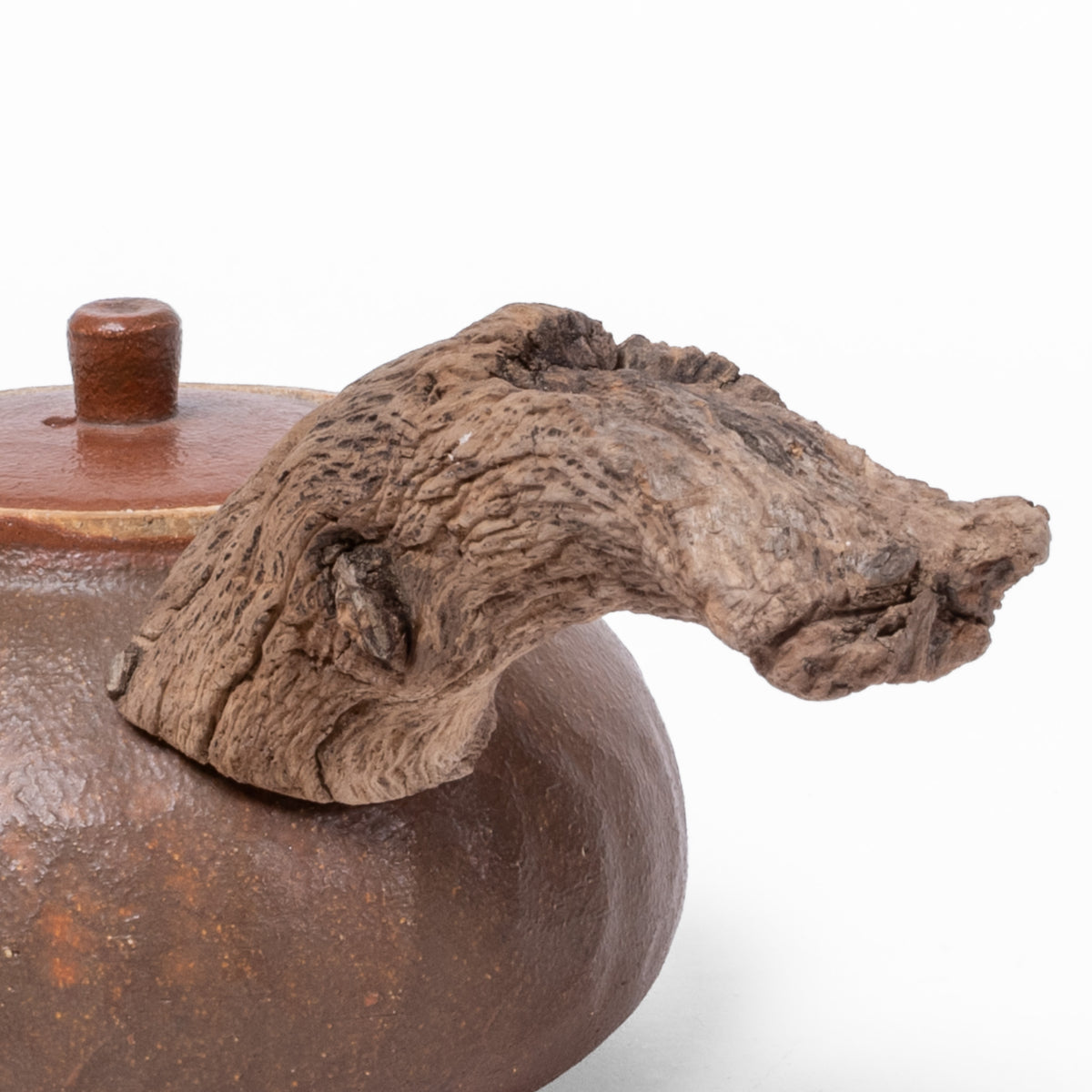Wooden side handle teapot