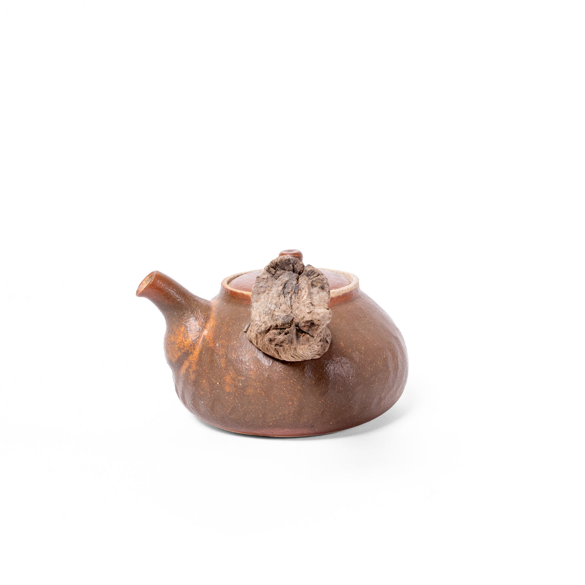 Wooden side handle teapot