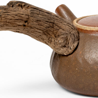 Wooden side handle teapot