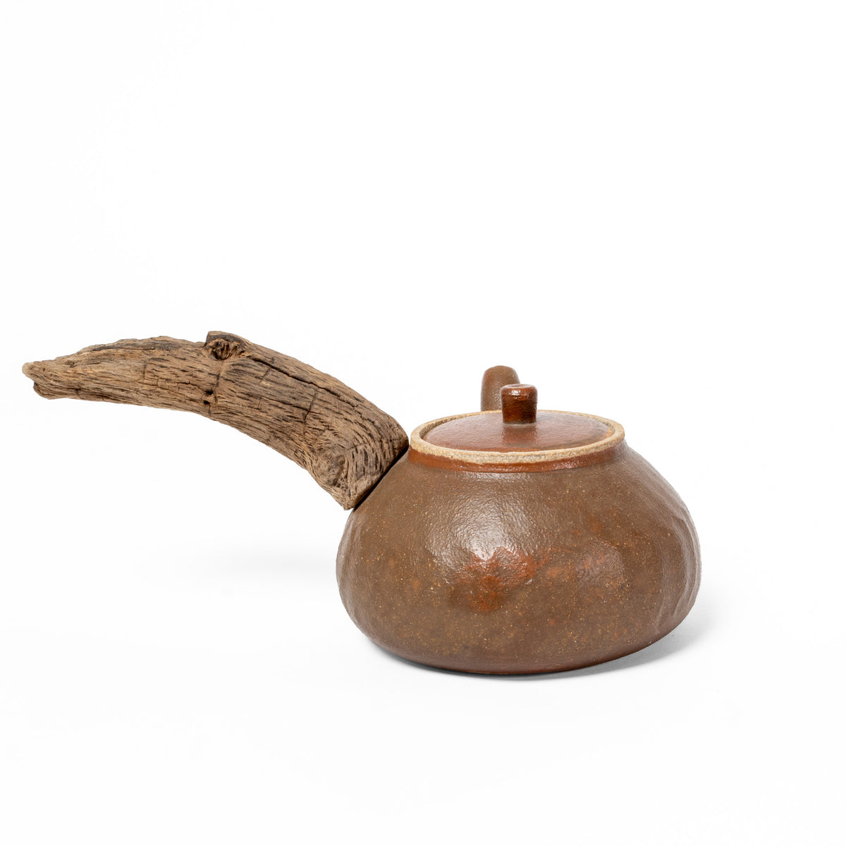 Wooden side handle teapot