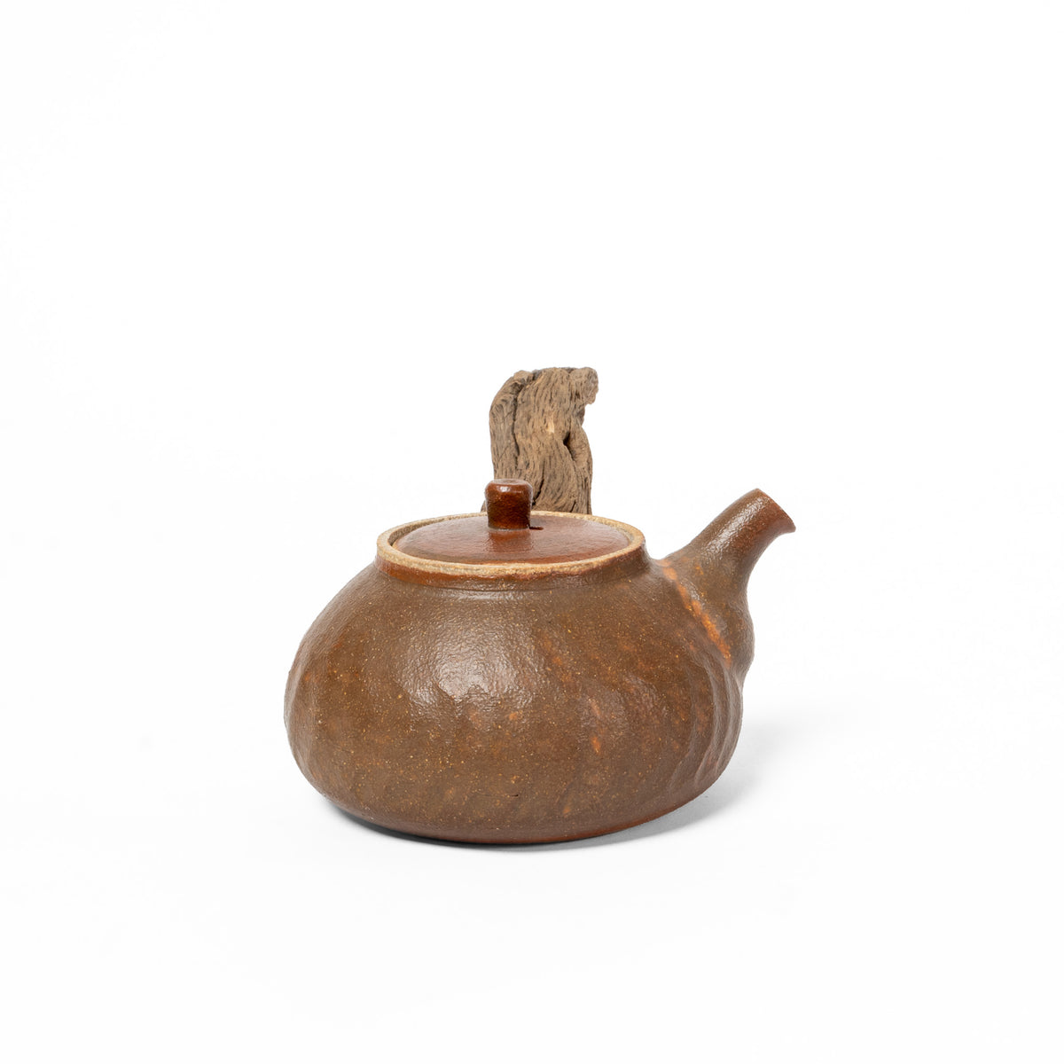 Wooden side handle teapot