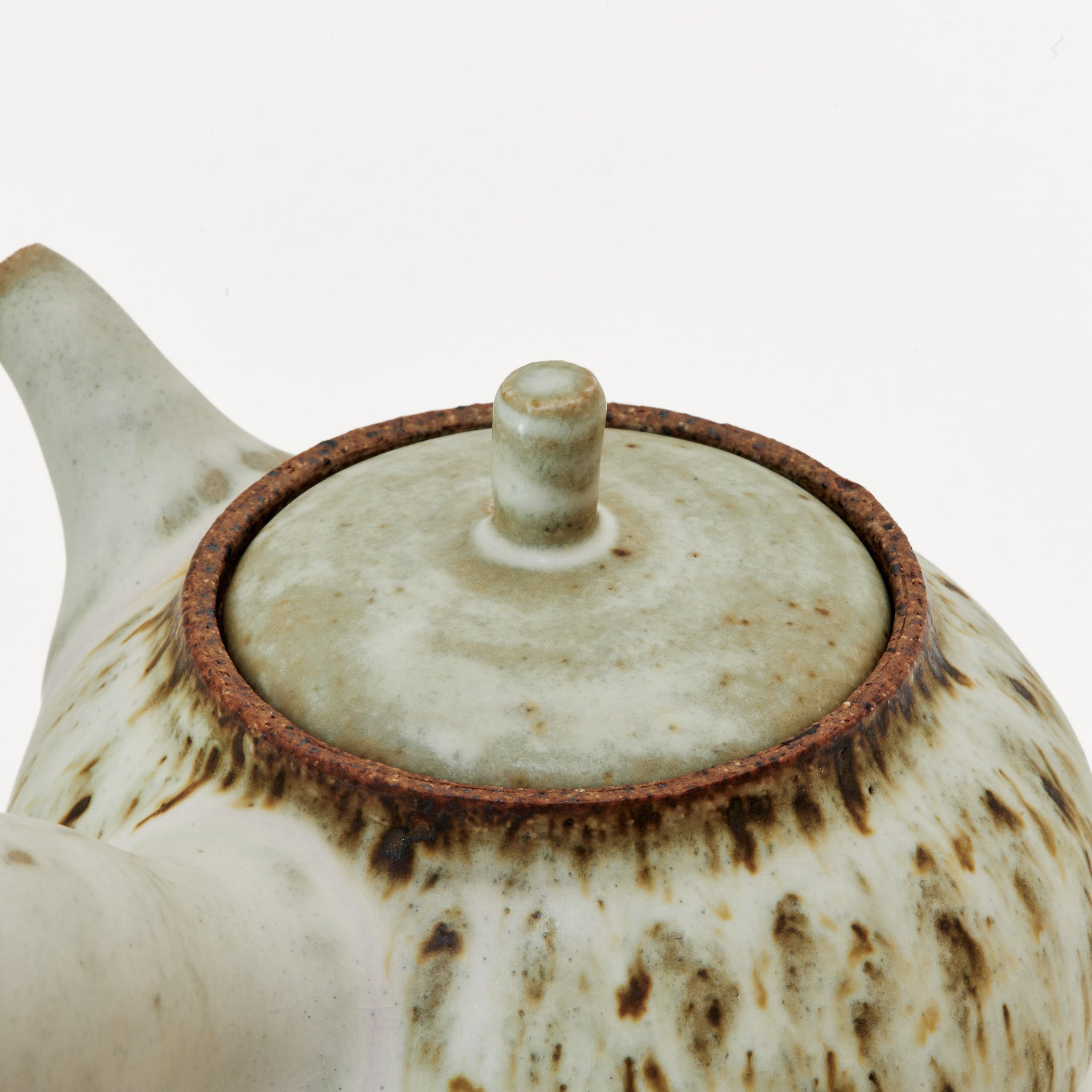 Matte white and quail egg ceramic side-handle teapot (225ml)